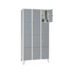 Wolf Stahlspind - Mit Stollenfüßen, 12 Fächer, 300 Mm, Lichtgrau / Silbergrau