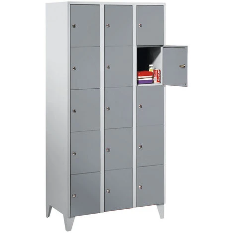 Wolf Stahlspind - Mit Stollenfüßen, 15 Fächer, 300 Mm, Lichtgrau / Silbergrau 4 Wolf Stahlspind - Mit Stollenfüßen, 15 Fächer, 300 Mm, Lichtgrau / Silbergrau – Bild 4