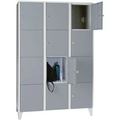 Wolf Stahlspind - Mit Stollenfüßen, 12 Fächer, 400 Mm, Lichtgrau / Silbergrau -WOLF Geschäft 15623300 4