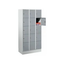 Wolf Stahlspind - Mit Bodensockel, 15 Fächer, 300 Mm, Lichtgrau / Silbergrau