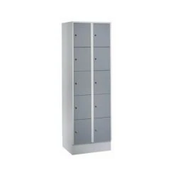 Wolf Stahlspind - Mit Bodensockel, 10 Fächer, 300 Mm, Lichtgrau / Silbergrau