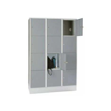 Wolf Stahlspind - Mit Bodensockel, 12 Fächer, 400 Mm, Lichtgrau / Silbergrau 1 Wolf Stahlspind - Mit Bodensockel, 12 Fächer, 400 Mm, Lichtgrau / Silbergrau