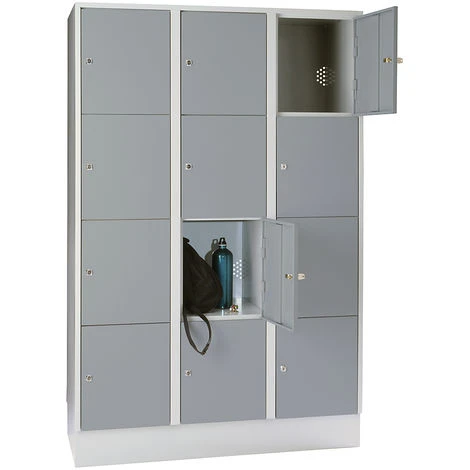 Wolf Stahlspind - Mit Bodensockel, 12 Fächer, 400 Mm, Lichtgrau / Silbergrau 4 Wolf Stahlspind - Mit Bodensockel, 12 Fächer, 400 Mm, Lichtgrau / Silbergrau – Bild 4