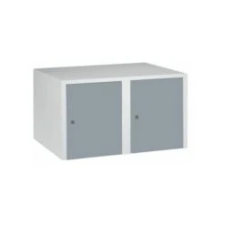 Wolf Aufsatzschrank - 2 Abteile, HxBxT 445 X 800 X 500 Mm, Silbergrau