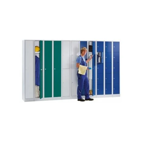 Wolf Garderobenschrank In Komfort-Größe - 3 Abteile, Abteilbreite 300 Mm, 2 Wolf Garderobenschrank In Komfort-Größe - 3 Abteile, Abteilbreite 300 Mm, – Bild 2