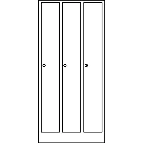 Wolf Garderobenschrank In Komfort-Größe - 3 Abteile, Abteilbreite 300 Mm, 3 Wolf Garderobenschrank In Komfort-Größe - 3 Abteile, Abteilbreite 300 Mm, – Bild 3