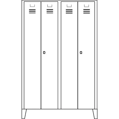 Wolf Stahlspind - 2 Hohe Abteile - Vollwand-Türen, Lichtblau, Abteilbreite 1200 4 Wolf Stahlspind - 2 Hohe Abteile - Vollwand-Türen, Lichtblau, Abteilbreite 1200 – Bild 4