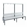 Wolf Garderobenbank, Zweiseitig - Länge 2000 Mm, PVC-Leiste - 2 X 8 Doppelhaken,