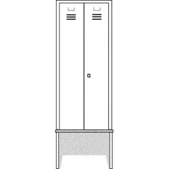 Wolf Kleiderspind Mit Vorgebauter Bank - Vollwand-Türen, Abteilbreite 600 Mm, 1 -WOLF Geschäft 15629304 3