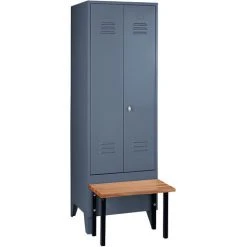 Wolf Kleiderspind Mit Vorgebauter Bank - Vollwand-Türen, Abteilbreite 600 Mm, 1 -WOLF Geschäft 15629304 4