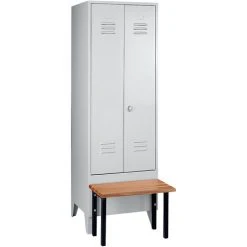 Wolf Kleiderspind Mit Vorgebauter Bank - Vollwand-Türen, Abteilbreite 600 Mm, 1 -WOLF Geschäft 15629304 5