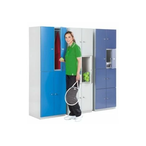 Wolf Garderobenschrank - 4 Fächer, 1800 X 600 X 500 Mm - Türen Feuerrot 2 Wolf Garderobenschrank - 4 Fächer, 1800 X 600 X 500 Mm - Türen Feuerrot – Bild 2