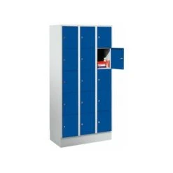 Wolf Stahlspind - Mit Bodensockel, 15 Abteile, 300 Mm - Lichtgrau / Enzianblau