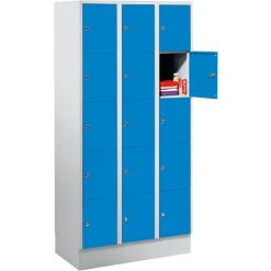 Wolf Stahlspind - Mit Bodensockel, 15 Abteile, 300 Mm - Lichtgrau / Enzianblau -WOLF Geschäft 15629940 4