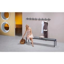 Wandgarderobe | Mit 6 Doppelhaken | Länge 1500 Mm | Oak Silber | Wolf Bank Aus -WOLF Geschäft 15631563 4