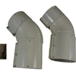 WOLF Abgasrohrbogen DN63/96 45Gr Weiß Für Heizthermen, 2 Stück, 2600402