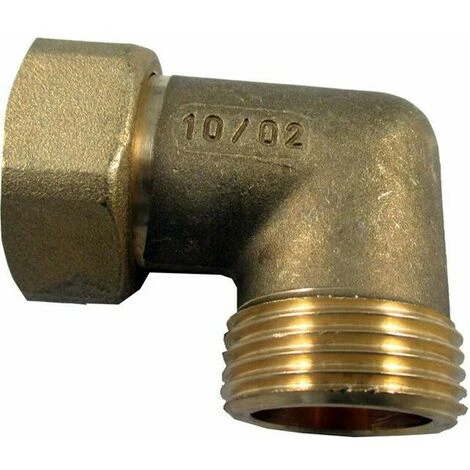 WOLF Fitting Bogen 90Gr 1"AG Mit Überwmutter,Messing, 2009011 1 WOLF Fitting Bogen 90Gr 1"AG Mit Überwmutter,Messing, 2009011