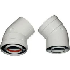 WOLF LAS-Bogen DN 60/100 45Grad, 1 Satz = 2 Stück