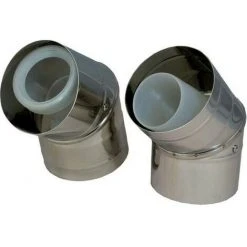 WOLF Abgasrohrbogen DN60/100 45Gr 2 Stück, Fassadensystem, Edelstahl/PP