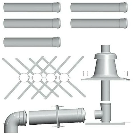 WOLF Paket C93x Für Abgasleitung In Schacht Weiß Steckbar - DN 60/100 - Abdeckung In Kunststoff 1 WOLF Paket C93x Für Abgasleitung In Schacht Weiß Steckbar - DN 60/100 - Abdeckung In Kunststoff