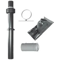 WOLF Paket C33x Für Luft-/Abgasführung Senkrecht Für Schrägdach - DN 60/100 - Farbe Schwarz