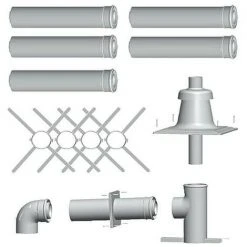 WOLF Paket C33x Für Konzentrische Luft-/Abgasführung In Schacht - DN 80/125 - In Edelstahl