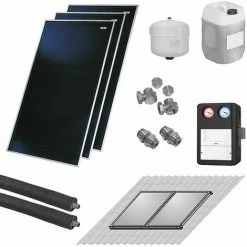 WOLF Solaranlage Mit 3 Stk. CFK-1 Kollektoren, SM1-2 Regelung Und Zubehör Zur Solaren Nachrüstung - 7700778W05