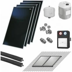 WOLF Solaranlage Mit 4 Stk. CFK-1 Kollektoren, SM1-2 Regelung Und Zubehör Zur Solaren Nachrüstung - 7700778W09