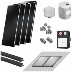 WOLF Solaranlage Mit 4 Stk. TopSon F3-1 Kollektoren, SM2-2 Regelung Und Zubehör Zur Solaren Nachrüstung - 7700965W11