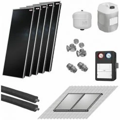 WOLF Solaranlage Mit 5 Stk. TopSon F3-1 Kollektoren, SM2-2 Regelung Und Zubehör Zur Solaren Nachrüstung - 7700965W14