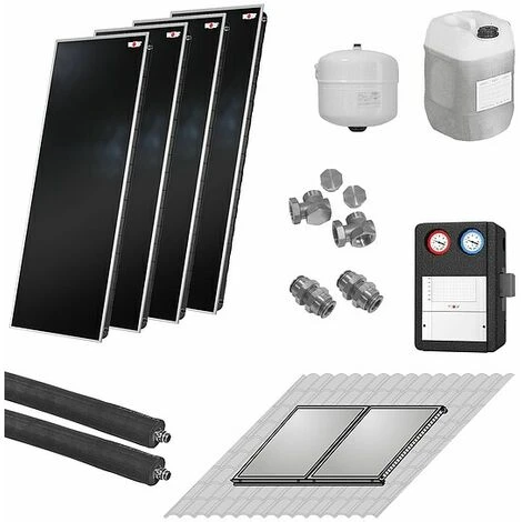 WOLF Solaranlage Mit 4 Stk. TopSon F3-1 Kollektoren, SM1-2 Regelung Und Zubehör Zur Solaren Nachrüstung - 7700965W09 1 WOLF Solaranlage Mit 4 Stk. TopSon F3-1 Kollektoren, SM1-2 Regelung Und Zubehör Zur Solaren Nachrüstung - 7700965W09