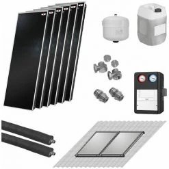 WOLF Solaranlage Mit 6 Stk. TopSon F3-1 Kollektoren, SM1-2 Regelung Und Zubehör Zur Solaren Nachrüstung - 7700965W15