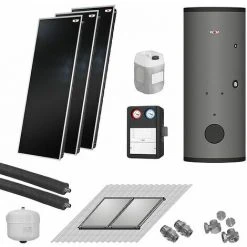 WOLF Solaranlage Mit 3 Stk. TopSon F3-1 Kollektoren, SM1-2 Regelung Und Solarspeicher SEM-2-400 - 7700965W06