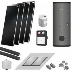 WOLF Solaranlage Mit 4 Stk. TopSon F3-1 Kollektoren, SM1-2 Regelung Und Solarspeicher SEM-1-500 - 7700965W10