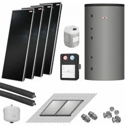 WOLF Solaranlage Mit 4 Stk. TopSon F3-1 Kollektoren, SM2-2 Regelung Und Pufferspeicher BSH-500 - 7700965W33