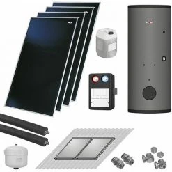 WOLF Solaranlage Mit 4 Stk. CFK-1 Kollektoren, SM1-2 Regelung Und Solarspeicher SEM-1-500