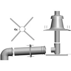 Wolf Anschluss-Set DN80/125 An Abgas- Leitung F. Schachteinbau, Raumluftunabh.