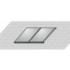 WOLF AluPlus Aufdach-Montage-Set Hochkant - Falz-Ziegel - Für 2 Kollektoren TopSon F3-1 / CFK-1 - 7701670