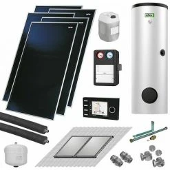 Sonnenkollektoren WOLF CFK-1 Zur Warmwasserbereitung - 11,5 M² + 500 Liter Speicher