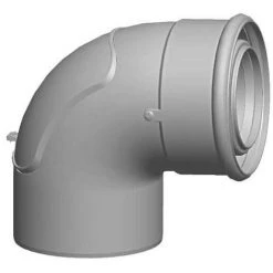 WOLF Revisionsbogen 87° Konzentrisch Weiß Steckbar - DN 80/125 - 2651489